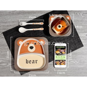 Οικολογικό 5-τεμαχίων Bamboo Kids Dinner Set